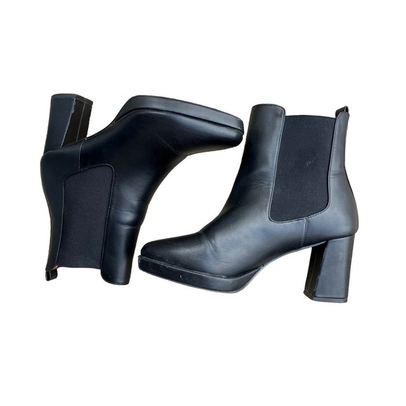 French Connection Penny Pull On Chelsea Boot in Black Vegan Leather Size US 9 - Picture 4 of 13